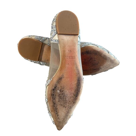 Just in 💫| Badgley Mischka Gigi Crystal Pointed-Toe Evening Flat 6.5 - Picture 6 of 7